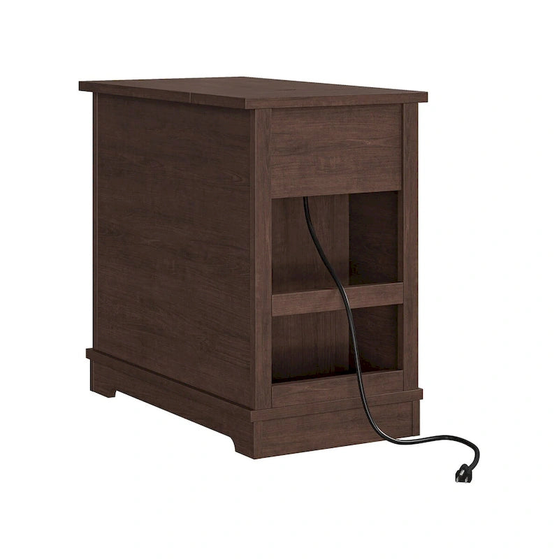 Tavolino Marrone con Ricarica USB, Piano in MDF, 58 cm H