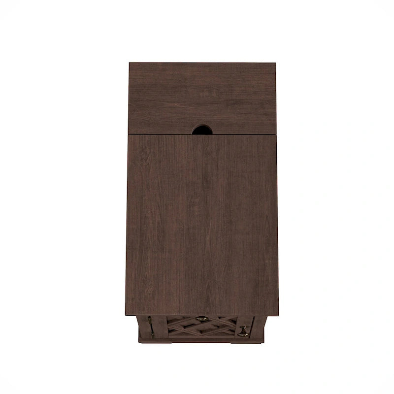 Tavolino Marrone con Ricarica USB, Piano in MDF, 58 cm H