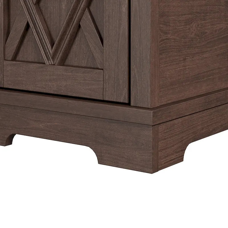 Tavolino Marrone con Ricarica USB, Piano in MDF, 58 cm H