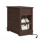 Tavolino Marrone con Ricarica USB, Piano in MDF, 58 cm H
