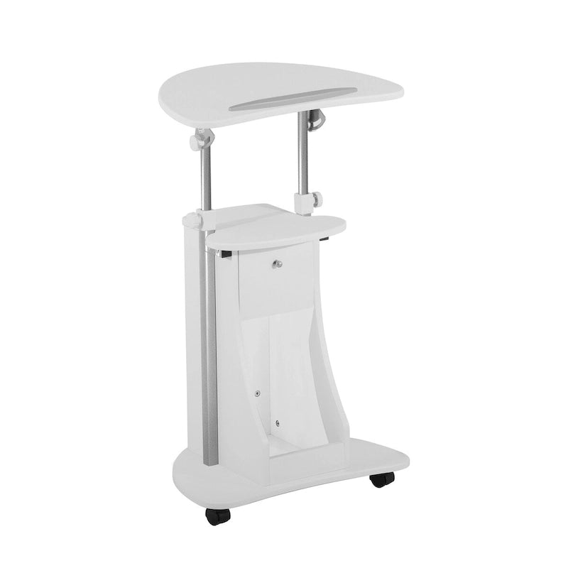 Carrello porta PC portatile a rotelle regolabile in altezza con scomparto, 1 persona