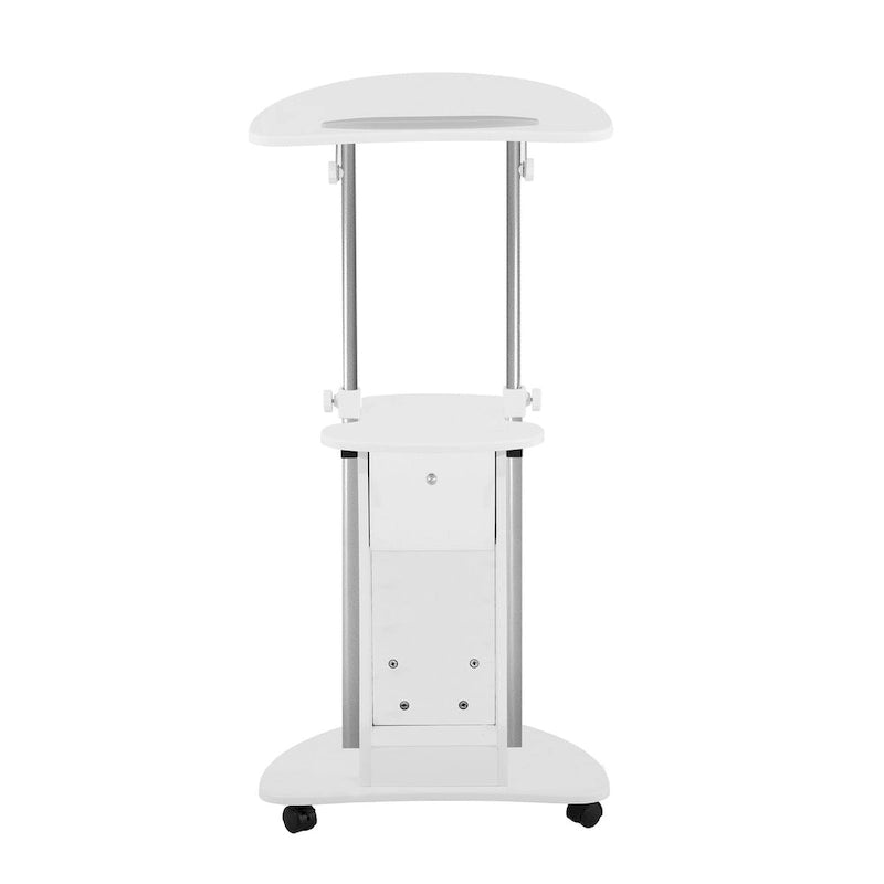 Carrello porta PC portatile a rotelle regolabile in altezza con scomparto, 1 persona