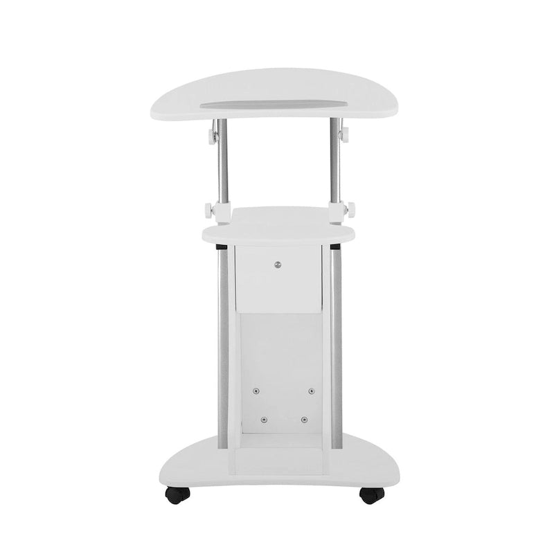 Carrello porta PC portatile a rotelle regolabile in altezza con scomparto, 1 persona