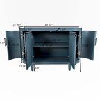 Armadietto Contenitore Champagne / Blu con Ripiani Regolabili, 2 Ante