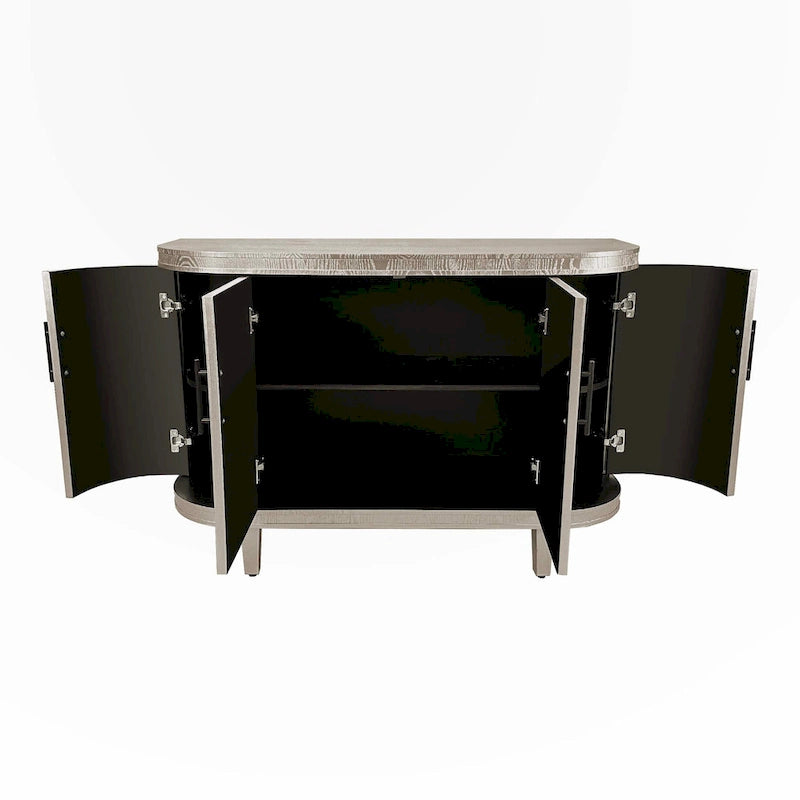 Armadietto Contenitore Champagne / Blu con Ripiani Regolabili, 2 Ante
