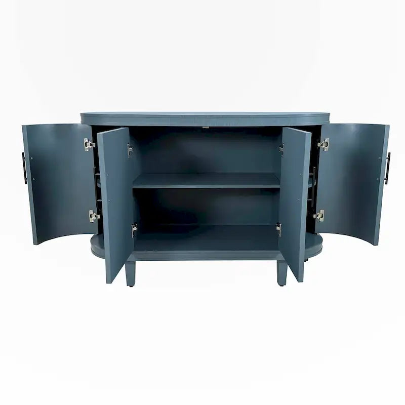 Armadietto Contenitore Champagne / Blu con Ripiani Regolabili, 2 Ante